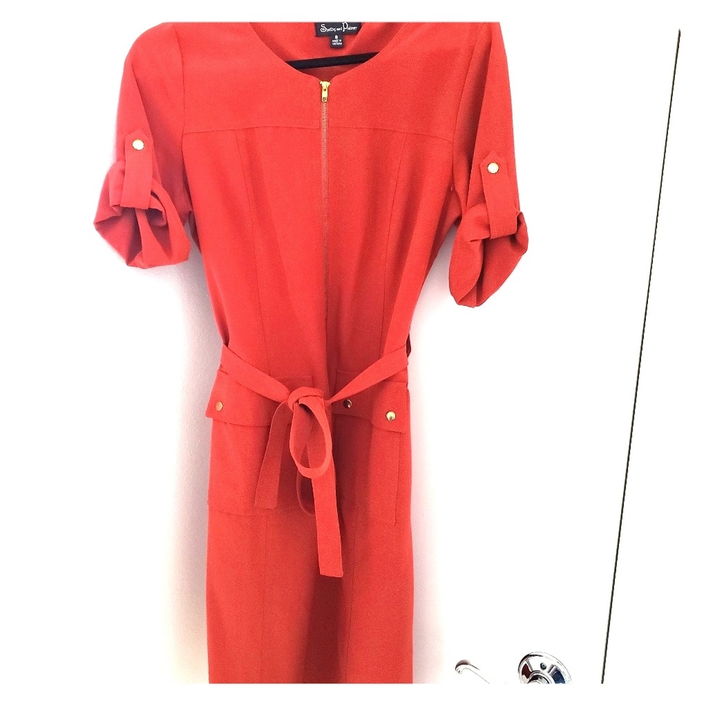 Burnt Orange Zipper dress